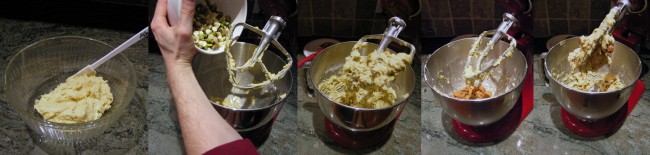 Dividing dough and mixing garnishes