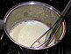 Tempering the milk and egg mixture
