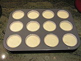 Fill cupcake liners 2/3 the way ful