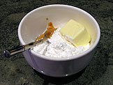 Powder sugar, salt, and butter