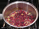 Orange Juce and Cranberries boiling