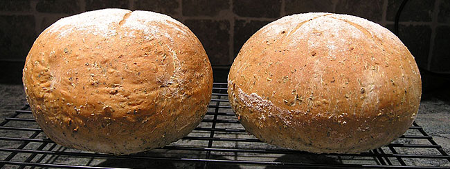 Garlic-Herb Bread Cooling