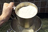 Sift together the flour, salt and baking powder