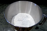 flour, sugar, baking powder, and salt