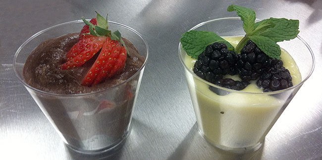 Lemon Curd and Chocolate Mouse fruit and pasty cups