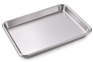 Aluminum quarter sheet pan used for baking cookies and pastries